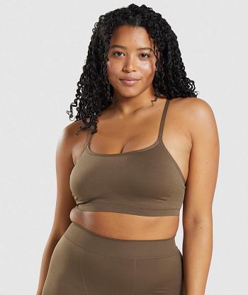 Dámské Bralette Gymshark Seamless Scoop Neck Hnědé | CZ 3165SGL